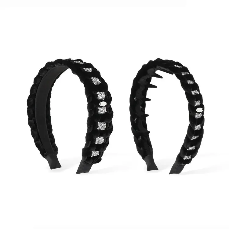 手工编织碎钻麻花发箍气质时尚高颅顶水钻高级感饰发箍发圈