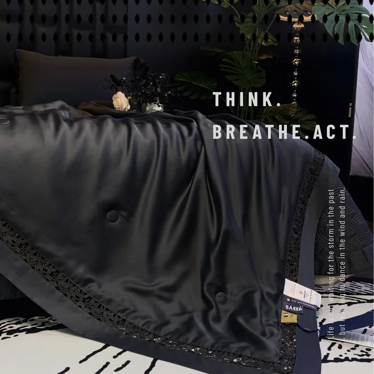 桑蚕丝夏被软凉席【澳莉】透感冰肌/冷凝超细旦镂空天丝/床盖四件套