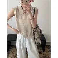 纪凡姬/4068-小众百搭意式针织无袖开衫显瘦上衣