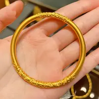 【唐糖甄选】足金999 卷草纹素圈手镯21g