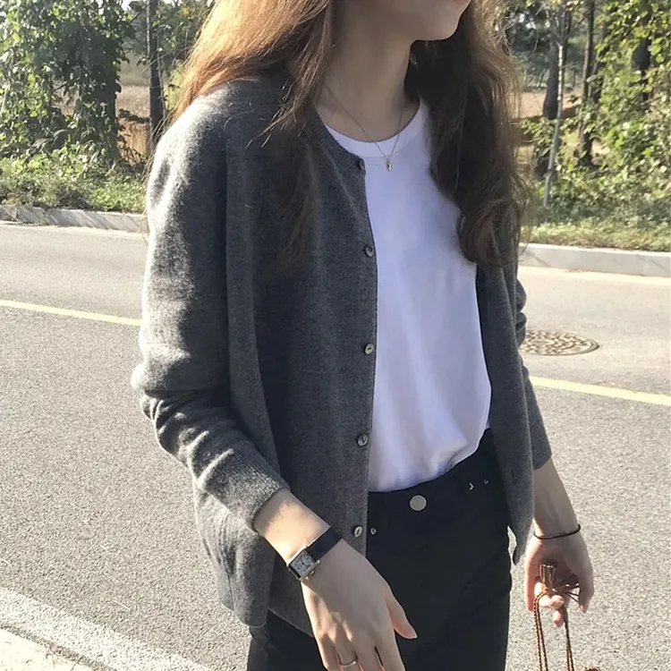 哥弟阿玛施正韩版针织爆款开衫2025新款春秋女装上衣外搭毛衣外套