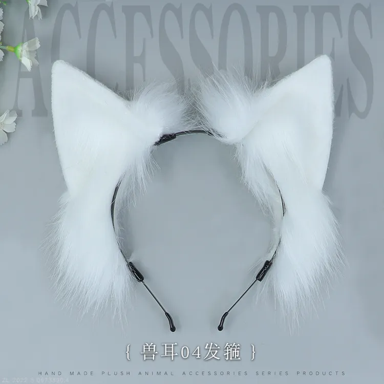 手作仿真灵泽兽耳发箍cos动漫派对可爱猫耳朵瑞丽风卡通百搭