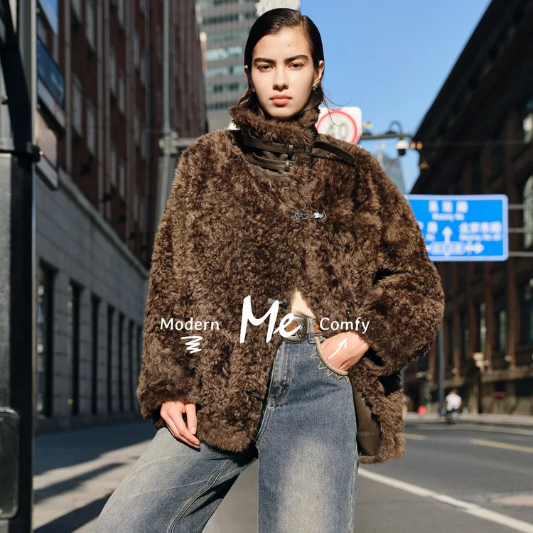 ME【CE法国进口机车乐芙兰皮草】进口羊皮毛一体奢牌感皮草MESA2459