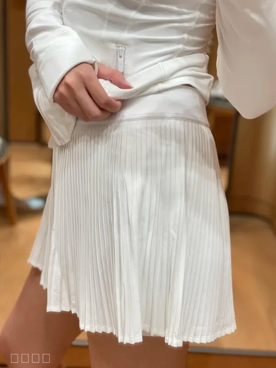 LULU原标女士运动网球短裙同款速干高腰风琴裙防走光夏网球短裙