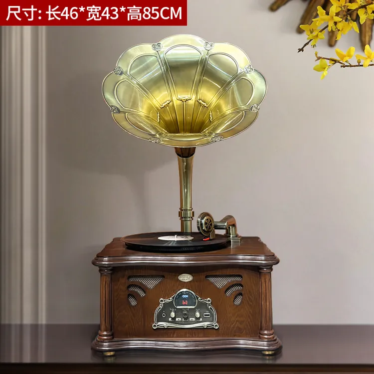 ODN/欧蒂诺留声机新中式老式欧式仿古家用音响多功能黑胶台式音箱