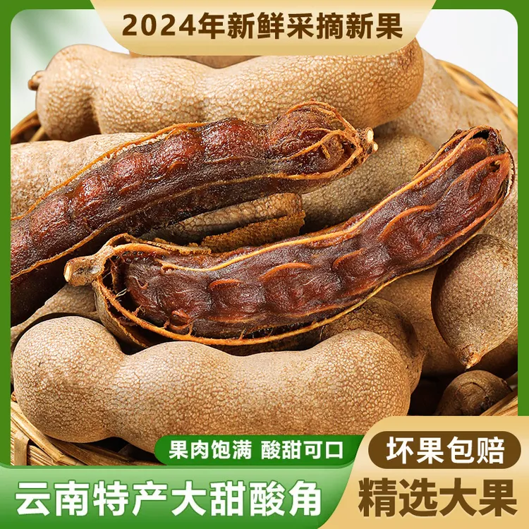云南甜酸角特产新鲜野生大果罗望子酸角甜角孕妇零食酸豆角果脯