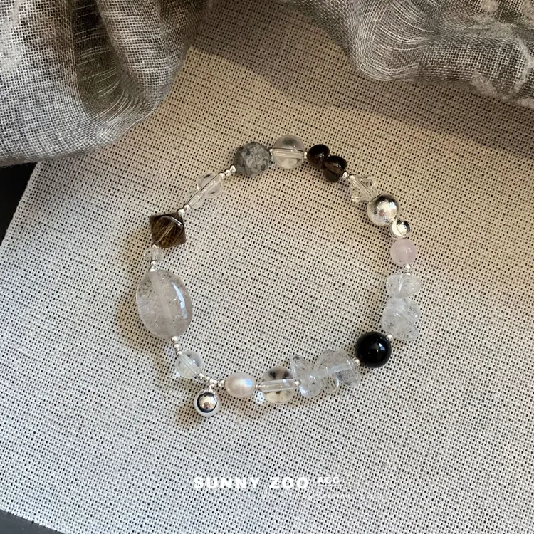 铜合金手链 摩卡泡影手串小众复古新中式高级手链串珠轻奢简约ins