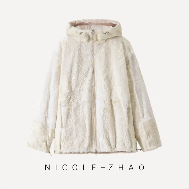 （预售）【贵姐NICOLE】进口面料象羔皮短款两面穿皮草外套5NWP058