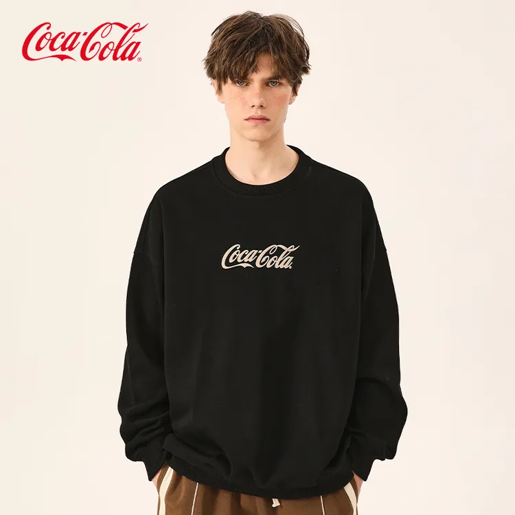 COCACOLA/可口可乐季休闲卫衣男美式潮牌圆领重磅宽松运动上衣