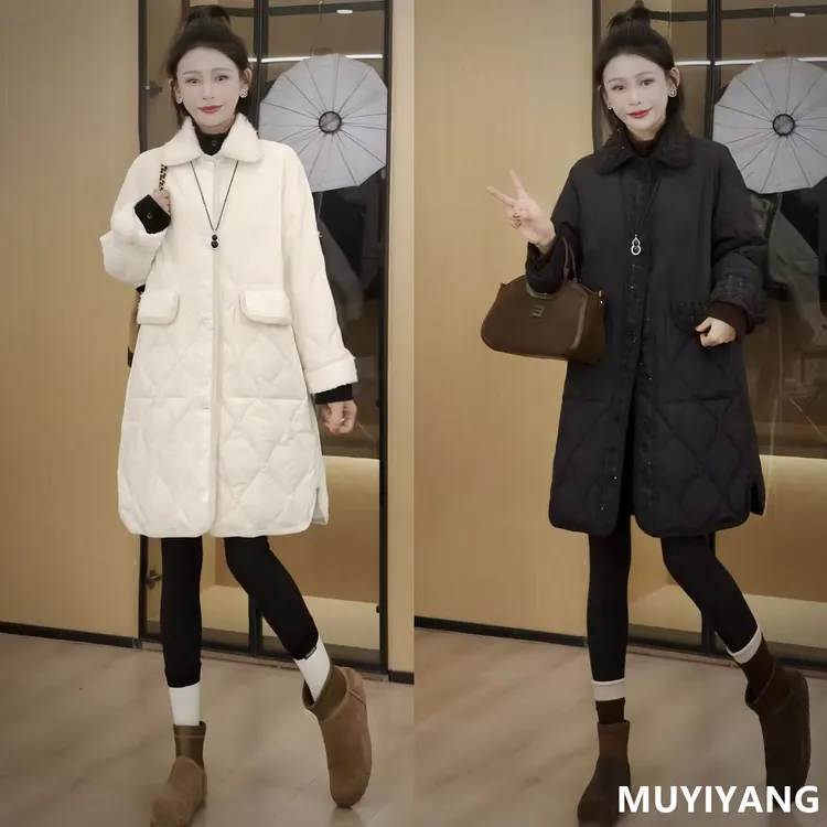 【檀风】独特超好看长款90白鸭绒高定版羽绒服 衣长90 25-629#