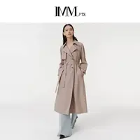 IMM尹默【星线好物】精纺羊毛翻领排扣长款风衣外套女秋