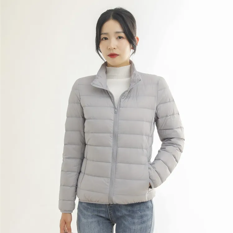 宽松型柔菇菇主推系列新国标轻薄羽绒服女立领秋冬新款短款90白鸭