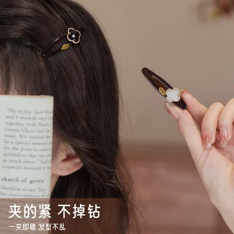 前额侧边夹刘海夹头饰发夹女碎发夹一字夹大号头顶发卡鸭嘴夹卡子