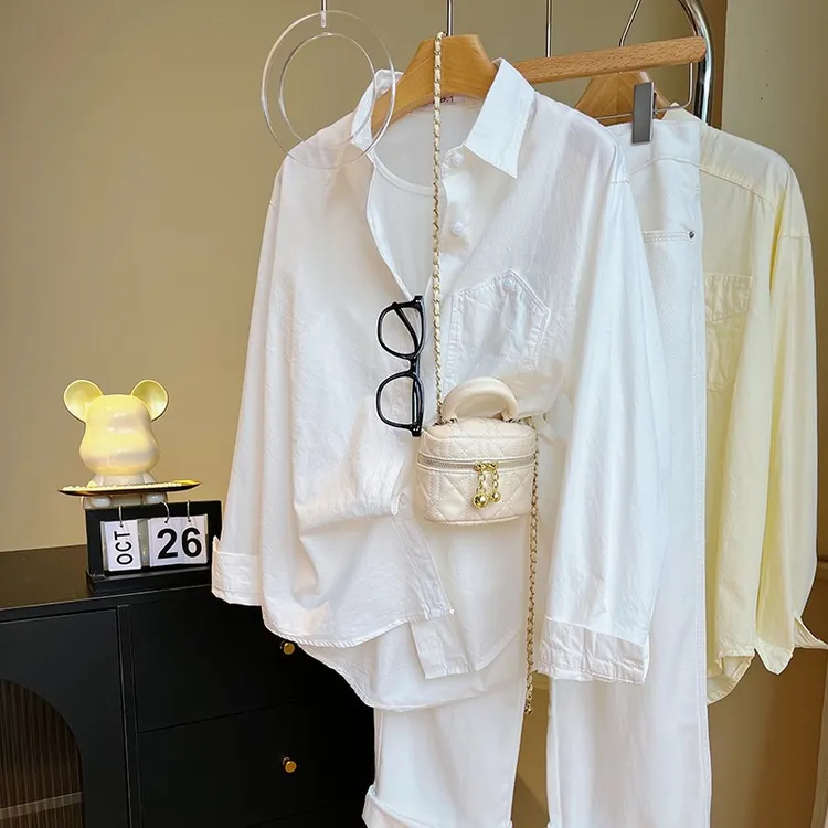白色衬衫女夏季2026新款爆款洋气薄款宽松减龄百搭防晒衬衫女薄款