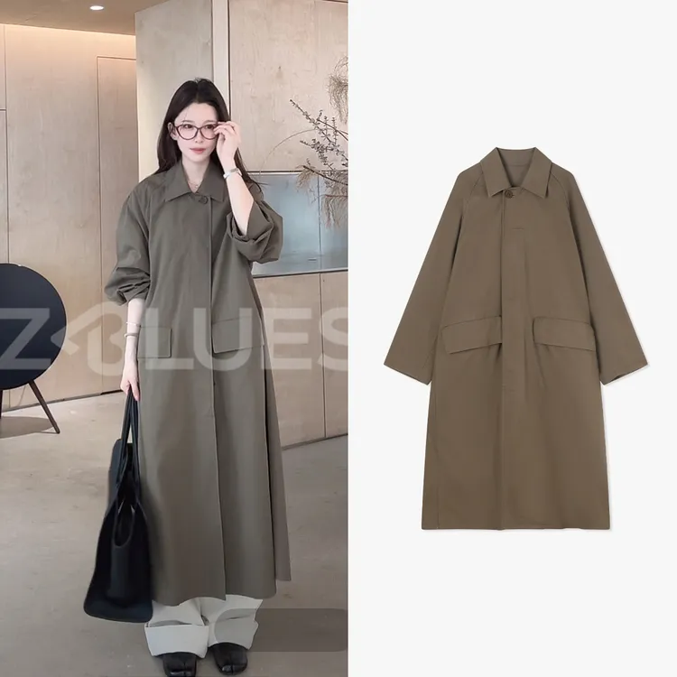 Z.blues【梧桐风衣】简约不简单ROW风高支纯棉中长款外套YZJYJ0082