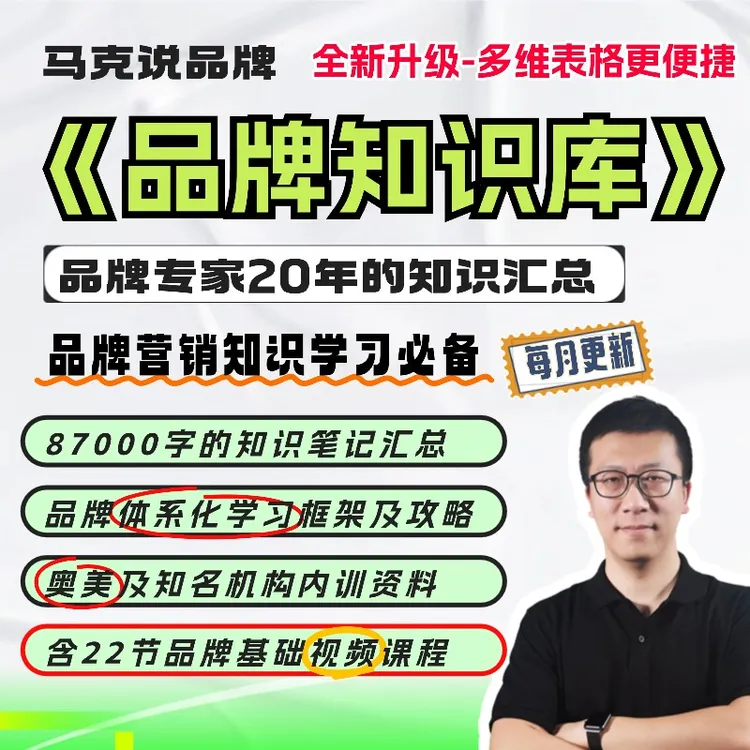 『品牌知识库』—品牌长期学习笔记+品牌基础视频课程+高品质案例