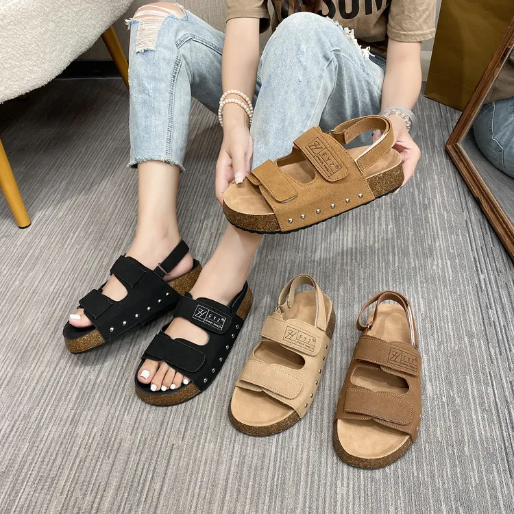 【专柜正品】网红女勃肯凉鞋厚底沙滩鞋2025夏季新款外穿罗马凉鞋