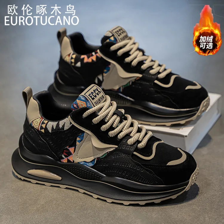 欧伦啄木鸟EUROTUCANO新款2025爆款秋季时尚休闲老爹鞋厚底小白鞋