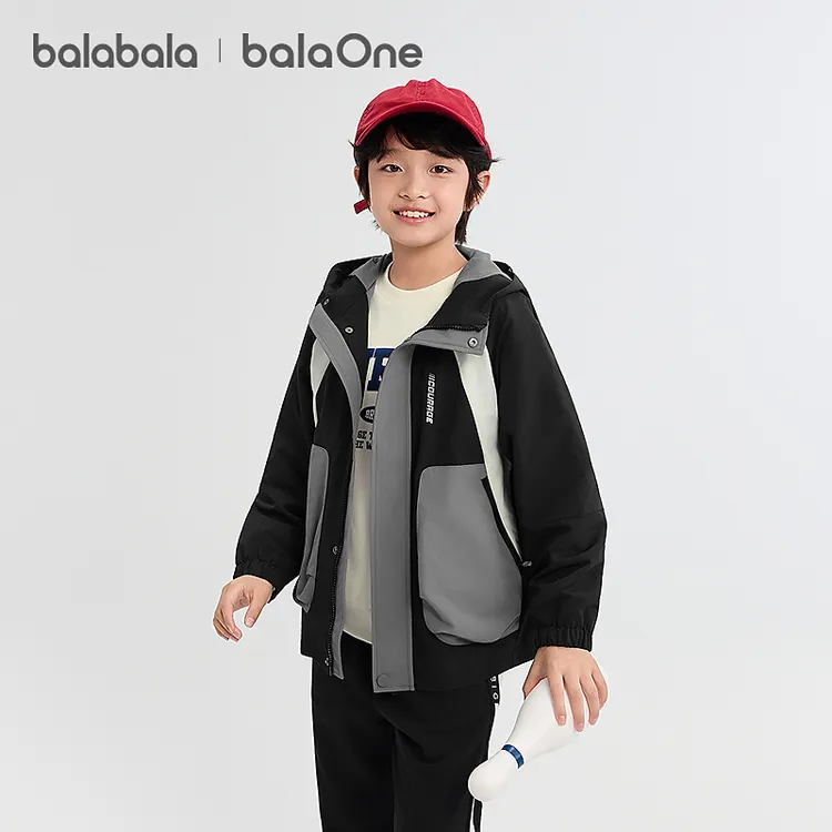【balaOne】【风壳衣】巴拉巴拉男外套儿童上衣2025秋工装防泼水