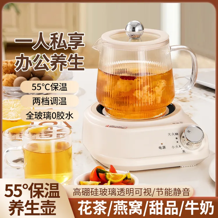 迷你办公室养生壶家用炖品高硼硅玻璃保温养生杯花茶壶送礼低音