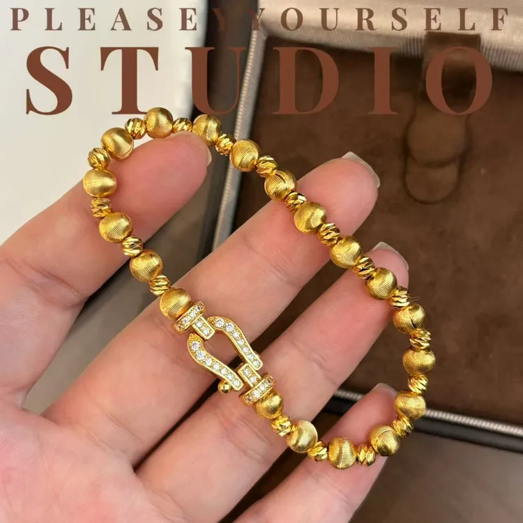 纯铜手链 「马蹄」夏苒原创设计金色简约设计款马蹄扣手链