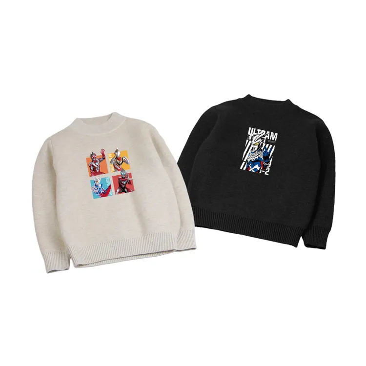 奥特曼男童毛衣秋冬儿童针织衫冬加绒加厚2025新款男孩套头打底衫