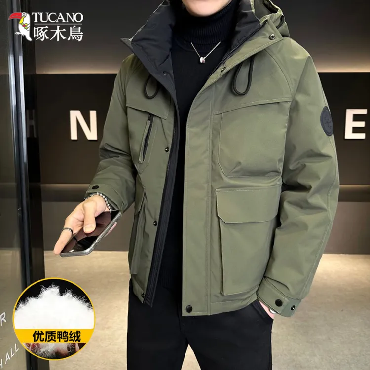 TUCANO/啄木鳥冬季爆款户外工装连帽羽绒服男士加厚保暖鸭绒外套