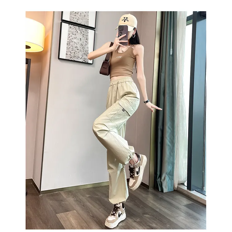 美式工装裤女夏天薄款2024新款登山速干休闲时尚冰丝防晒运动裤子