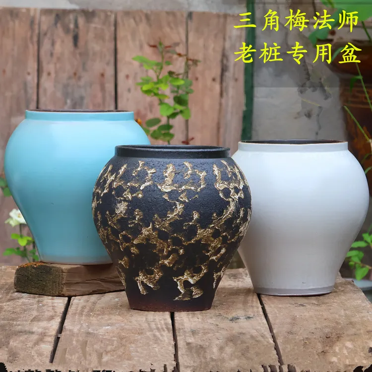 复古大号粗陶花盆三角梅多肉花盆家用绿植盆栽陶罐庭院法师老桩盆