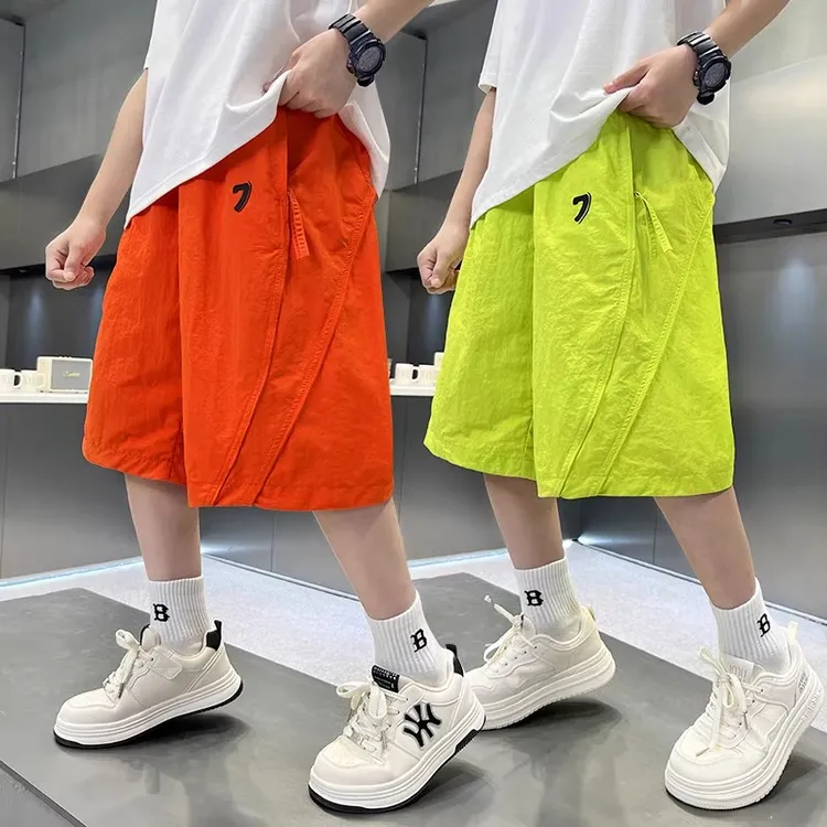 男童短裤夏季薄款宽松2025中大童休闲洋气速干五分裤过膝儿童中裤