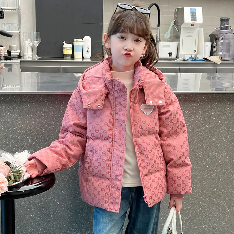 女童2025新款冬季爱心棉服加厚儿童冬装洋气保暖棉衣外套棉袄短款