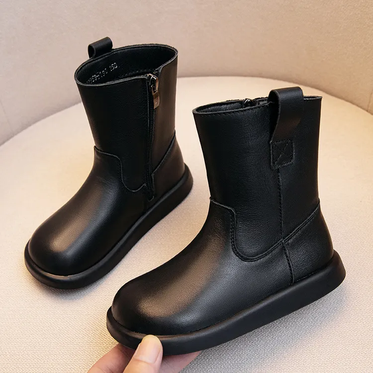 女童靴子2025冬季新款儿童加绒鞋公主靴防滑宝宝加厚保暖男童棉靴