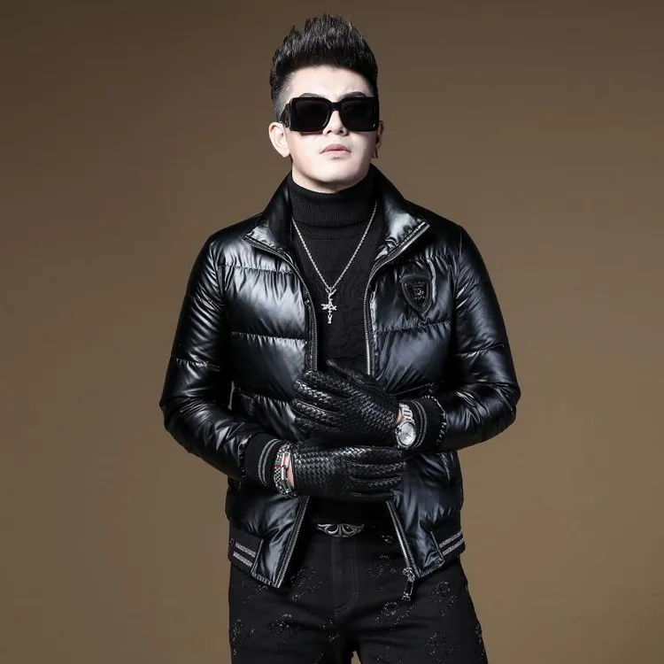 小个子羽绒服外套潮流短款修身立领冬季保暖秋冬帅气男装