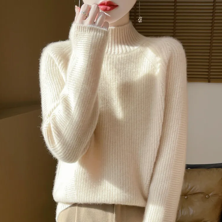 哥弟阿玛施正品冬季新款羊毛横纹落肩袖针织衫洋气显瘦百搭打底衫