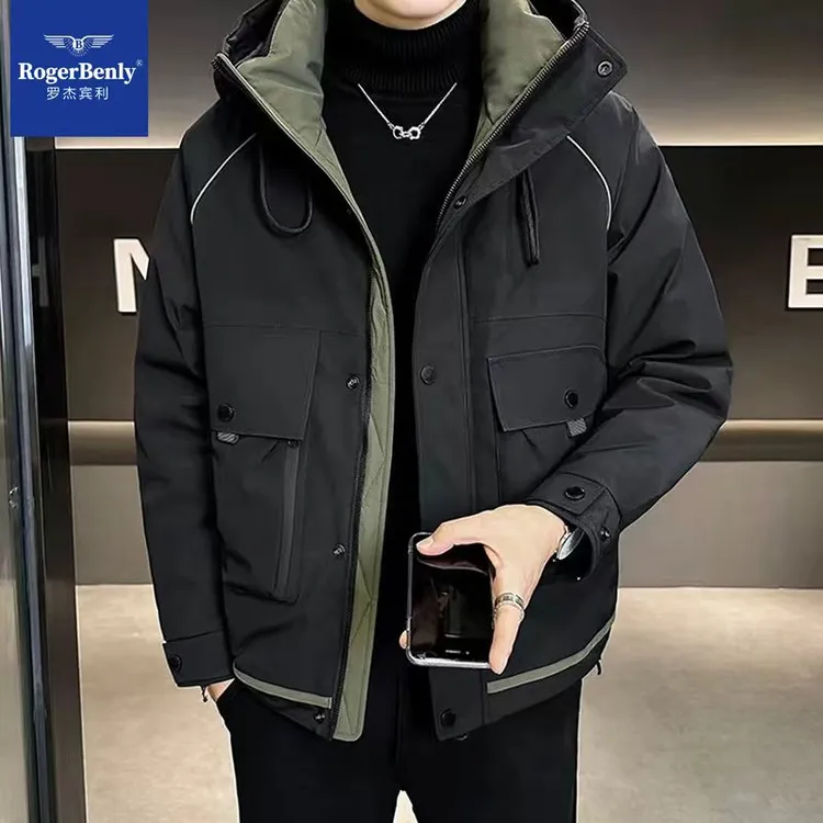 罗杰宾利秋冬新款男士潮流工装大口袋户外休闲棉服外套876702