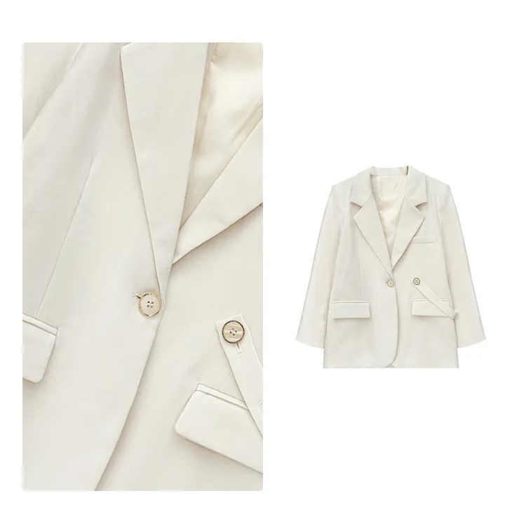 门店34&9！时尚新宠！ 打造干练形象/气质一粒扣设计西装外套Q00038
