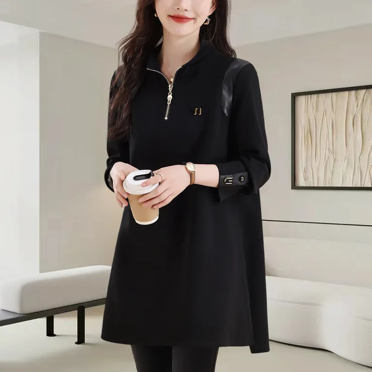 中长卫衣外套女士装早秋季2025年新款宽松时尚洋气爆款大码上衣