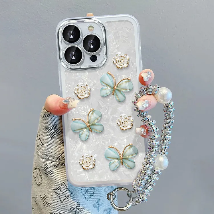 适用苹果15pm手机壳iPhone1413硬壳壳镜头全包手链12自带镜头膜7