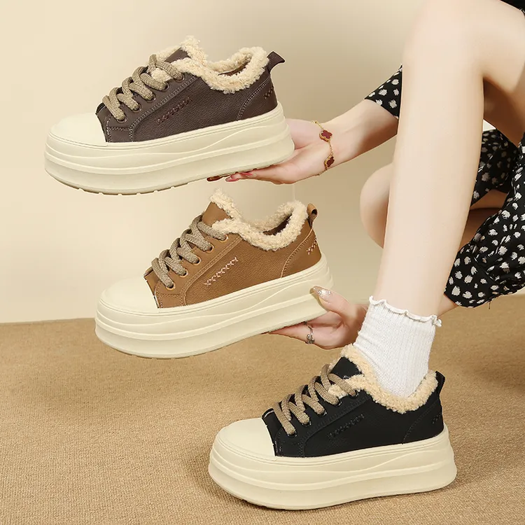 棉鞋保暖女2025新款秋冬加绒加厚百搭厚底增高休闲运动鞋外穿女鞋