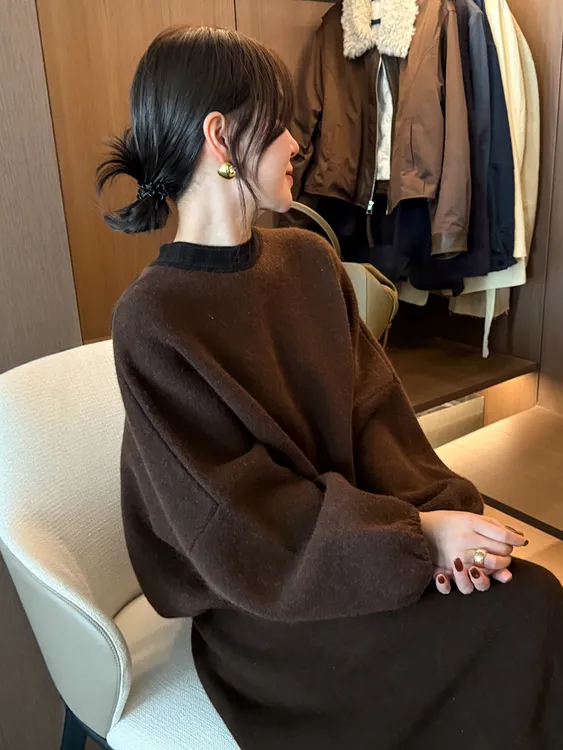 2025冬装新款毛绒针织衫毛衣半身裙两件套装女欧洲站欧货女装潮