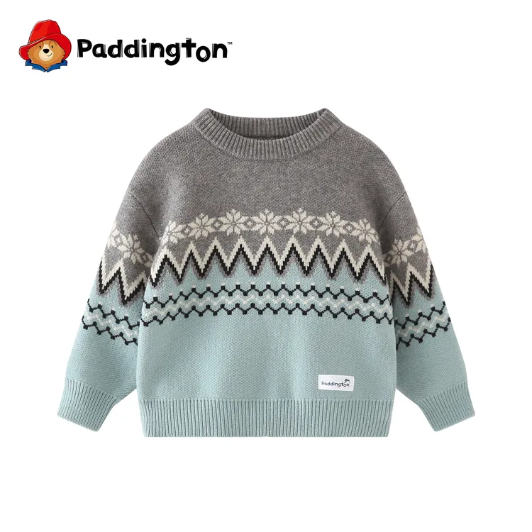 PADDINGTON/帕丁顿熊儿童费尔岛提花毛衣童装针织衫男女童打底衫