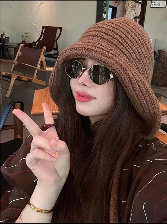 【手工辫子帽】针织帽秋冬韩系氛围感流苏包头帽秋冬保暖针织帽