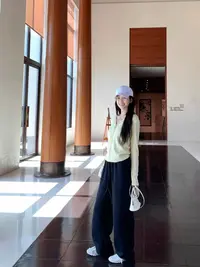 28058欧货高货显瘦宽松运动裤休闲裤子阔腿裤3609裤长103起