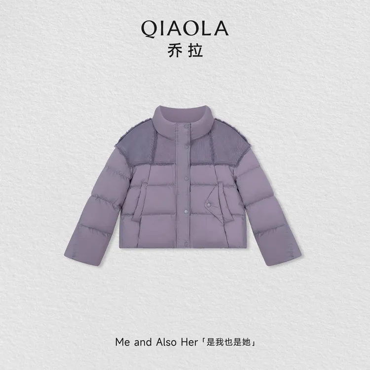 QIAOLA/乔拉【芋泥奶豆】秋冬白鸭绒梭织防风抗寒羽绒服外套