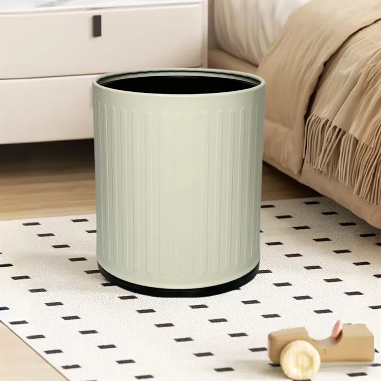 垃圾桶ins风高颜值家居客厅卧室无盖法式复古厨房竖条纹二合一