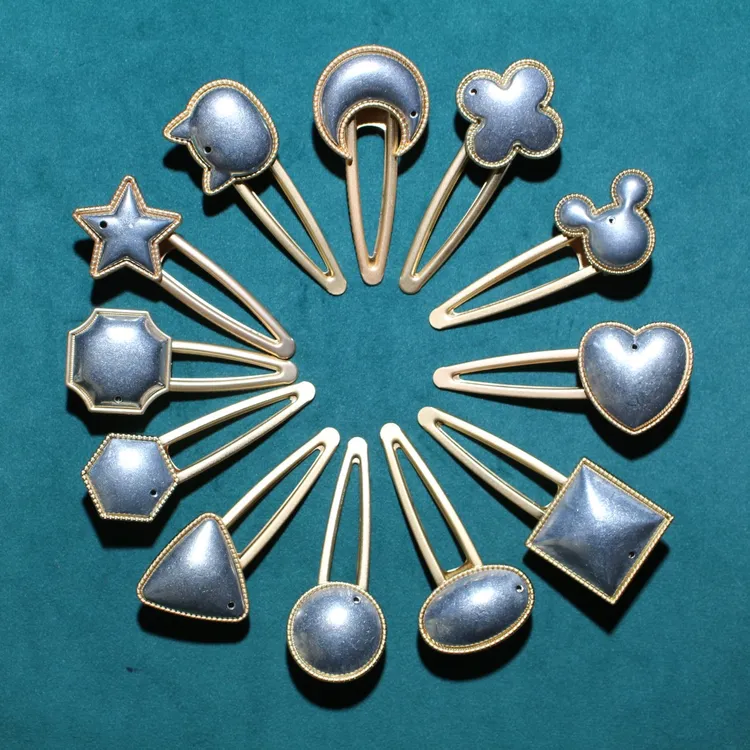 国内非遗宋锦猫头爱心边边夹鸭嘴夹手工发夹DIY点翠底胚合金发饰