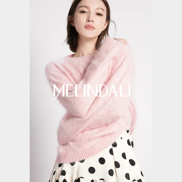 Melinda Li【柔暖绒绒】100绵羊毛圆领复古绞花慵懒软舒适麻花毛衣