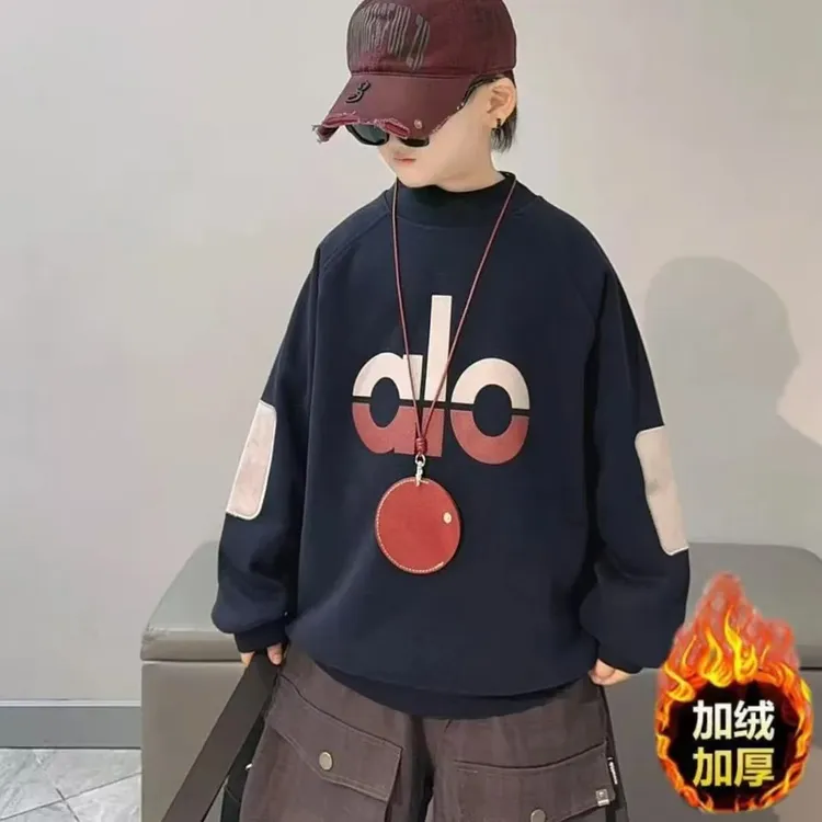 [加绒]男童秋冬2025新款加绒卫衣男孩秋季大儿童酷帅气时髦潮上衣