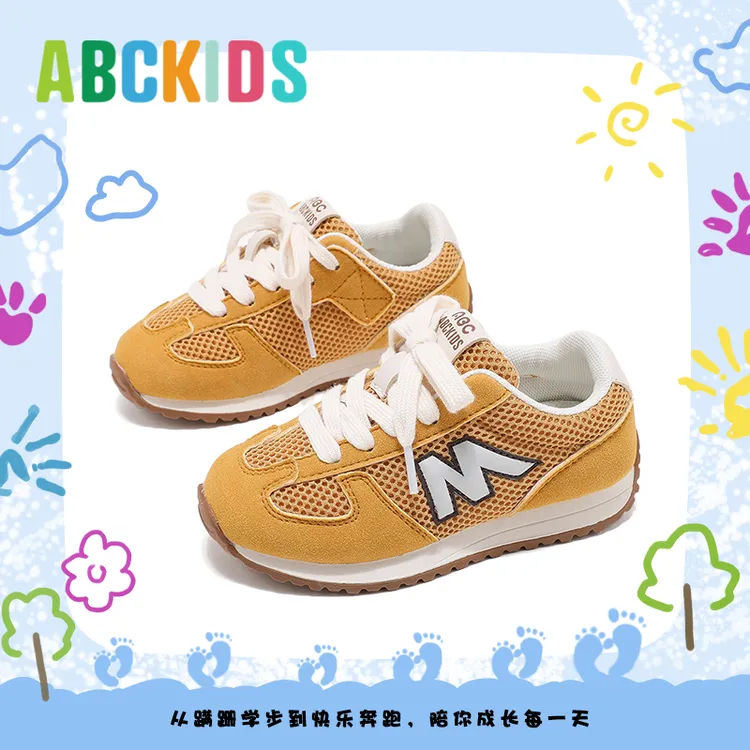 Abckids儿童童鞋2025秋季新款男童百搭休闲鞋女童时尚软底运动鞋