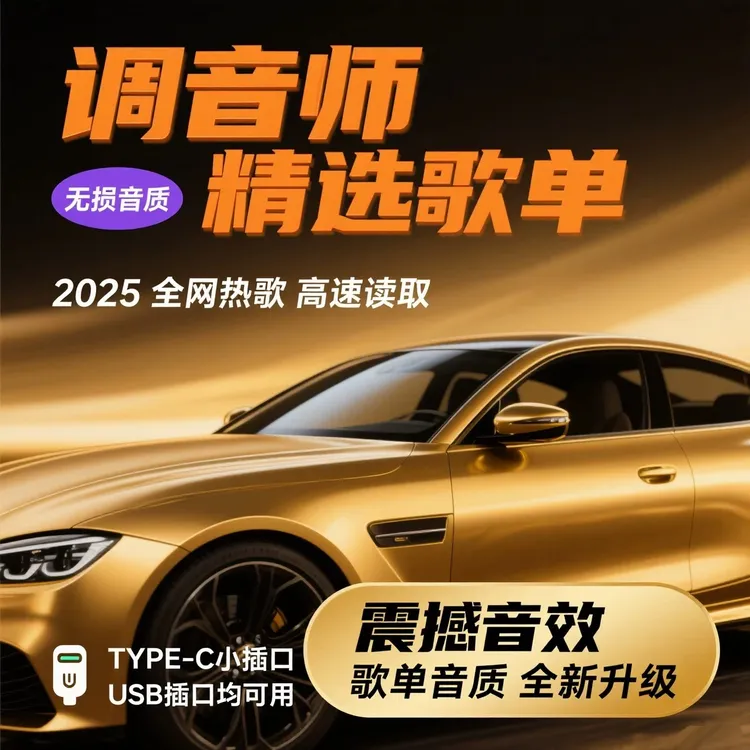 【2025豪华版车载音乐U盘】歌单音质升级 正版授权优盘无损音质DJ